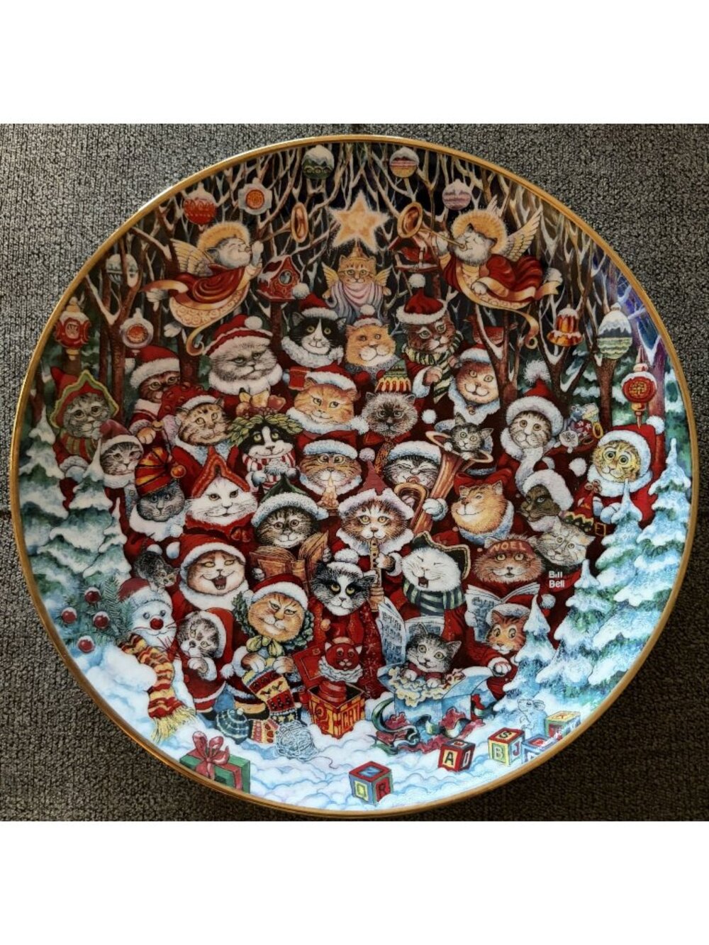 Santa Claws Limited Edition Porcelain Decorative Plate By Bill Bell 8.5" Frankli
